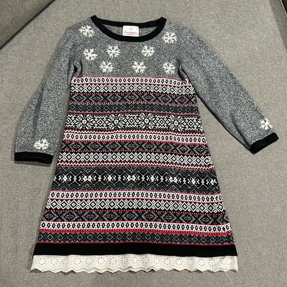 Hanna Andersson Gray Black Snowflake Sweater dress - Picture 2 of 12